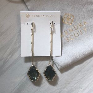 NEW Kendra Scott Charmian Gold Drop Earrings, Sage